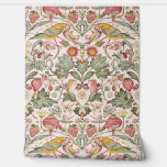 PixDezines William Morris Pink Strawberry Thief Wallpaper