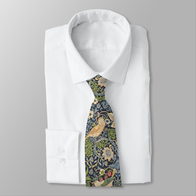 PixDezines William Morris Strawberry Thief Neck Tie (Tied)