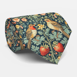 PixDezines William Morris Strawberry Thief Neck Tie