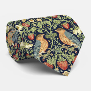 PixDezines William Morris Strawberry Thief Pink Neck Tie