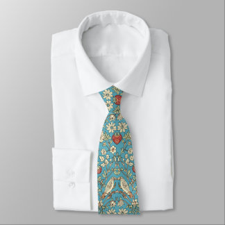 PixDezines William Morris Strawberry Thief Turquoi Neck Tie