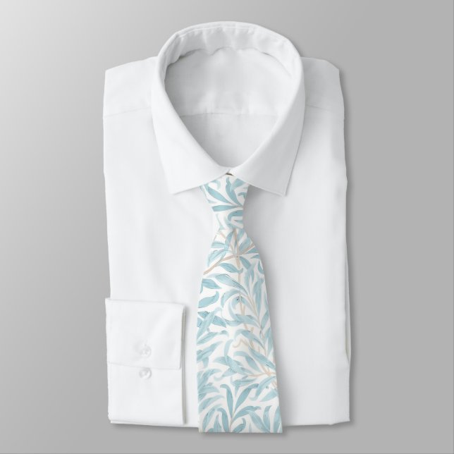 PixDezines William Morris Willow Bough Dusty Blue Neck Tie (Tied)