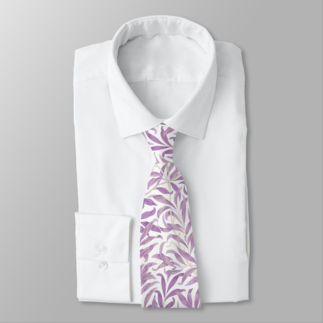 PixDezines William Morris Willow Bough Purple Neck Tie (Tied)