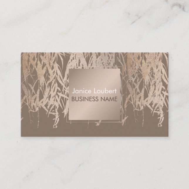 PixDezines Willow/Faux Pink Gold/DIY background Business Card (Front)
