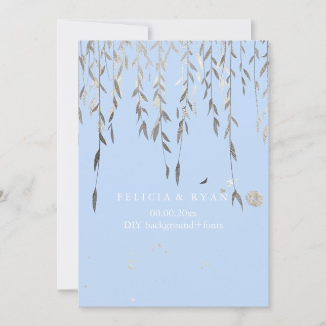PixDezines Willow/Faux Silver/DIY background Invitation (Front)