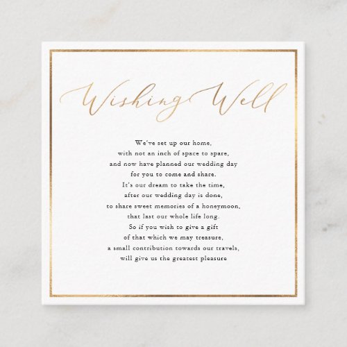 PixDezines Wishing Well Calligraphy Faux Gold Enclosure Card