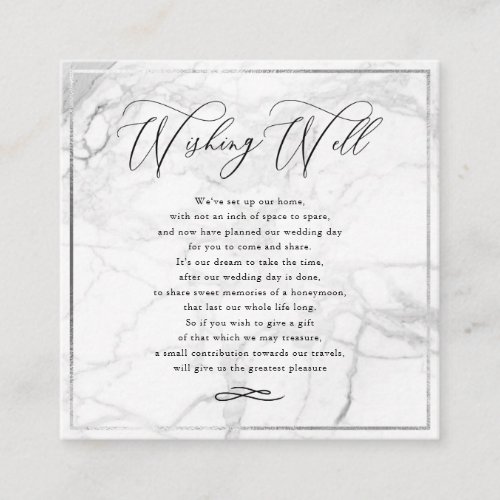 PixDezines Wishing Well Calligraphy Marble Enclosure Card