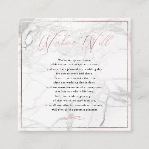 PixDezines Wishing Well Calligraphy Rose Gold Enclosure Card