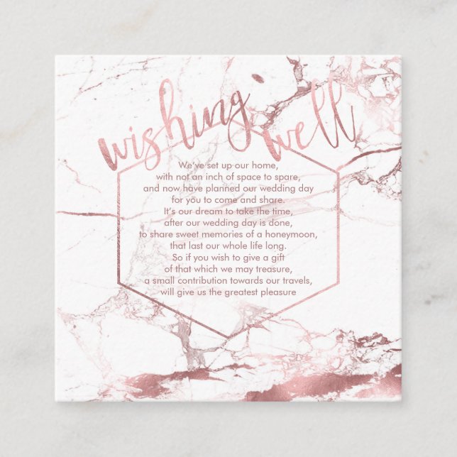 PixDezines Wishing Well/Marble/White+Rose Gold Enclosure Card (Front)