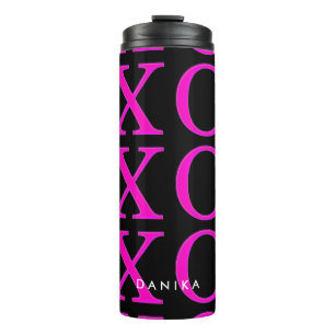 PixDezines xoxo/hot pink/DIY background Thermal Tumbler