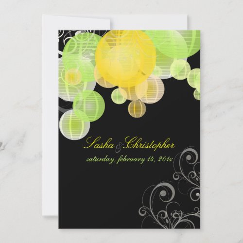 PixDezines yellowgreen lanterns Invitation