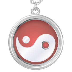 PixDezines Yin Yang, Silver Blue Plated Necklace