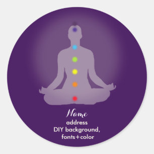 PixDezines Yoga Chakra/Meditation/DIY Background Classic Round Sticker