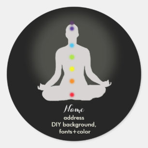 PixDezines Yoga Chakra/Meditation/DIY Background Classic Round Sticker