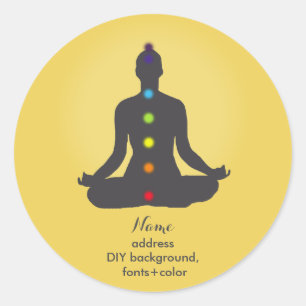 PixDezines Yoga Chakra/Meditation/DIY Background Classic Round Sticker