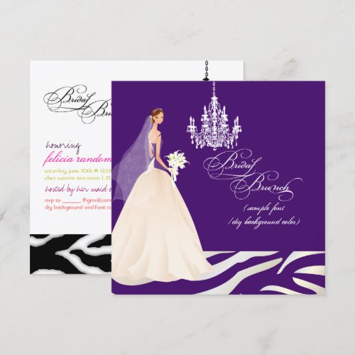 PixDezines zebra bridal brunch/DIY occasion+color Personalized Announcement