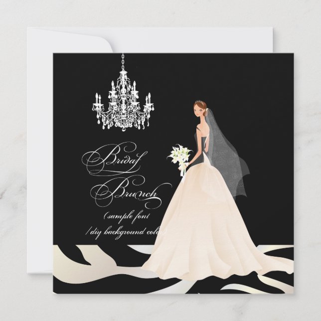 PixDezines zebra bridal brunch/DIY occasion+color Invitation (Front)