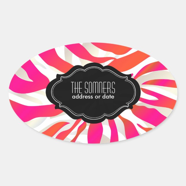 PixDezines Zebra / DIY color Oval Sticker (Front)