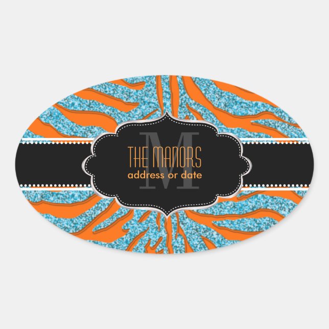 PixDezines zebra/DIY colors Oval Sticker (Front)