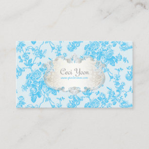 PixDezinves toile/aqua blue roses/DIY background Business Card
