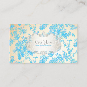 PixDezinves toile/blue roses/DIY background Business Card