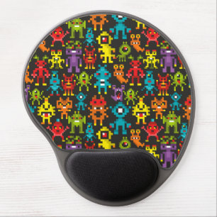 Pixel 8bit monsters gel mouse pad