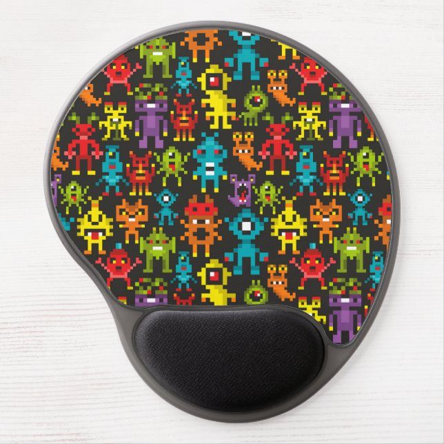 Pixel 8bit monsters gel mouse pad (Front)