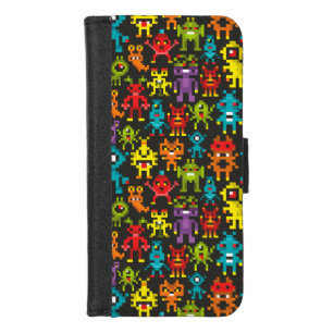 Pixel 8bit monsters iPhone 8/7 wallet case