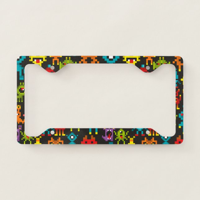 Pixel 8bit monsters license plate frame (Front)