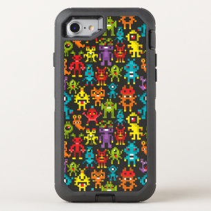 Pixel 8bit monsters OtterBox defender iPhone SE/8/7 case