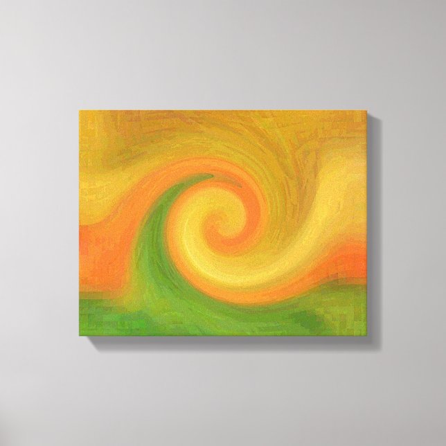 Pixel Abstract Autumn Swirl Canvas Print (Front)