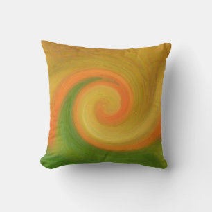 Pixel Abstract Autumn Swirl Throw Pillow