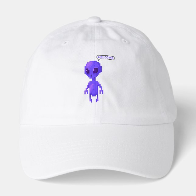 Pixel Alien Welcome Gamer Hat (Front)