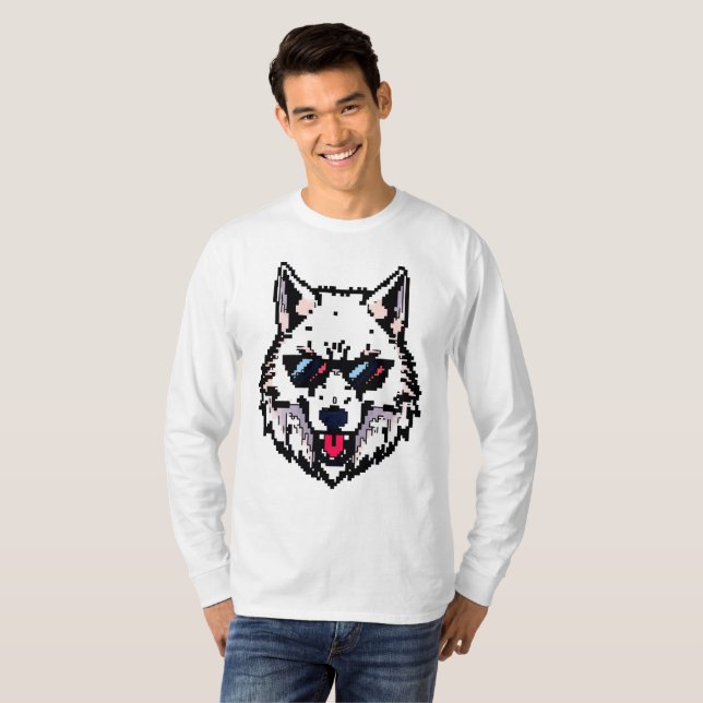 Pixel Arctic Wolf T-Shirt (Front Full)