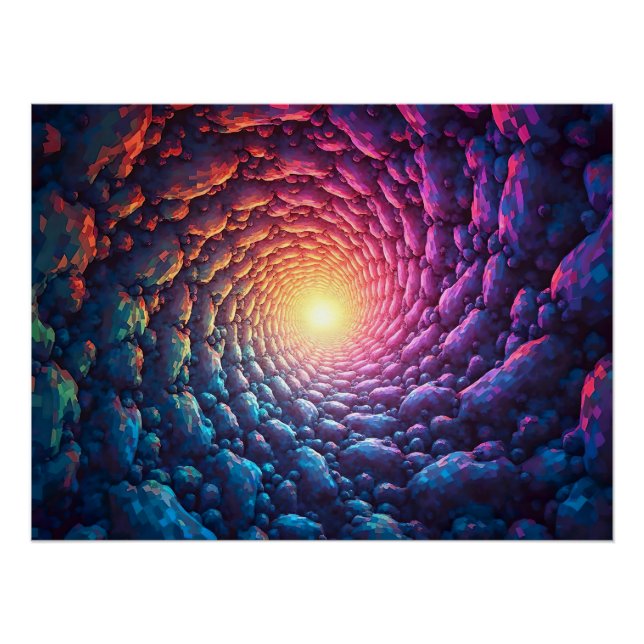 Pixel art as "light at the end of the tunnel" poster (Front)