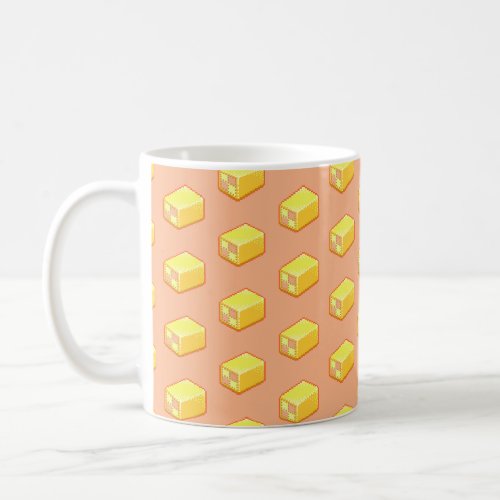 Pixel Art Battenberg Cake Pattern Coffee Mug