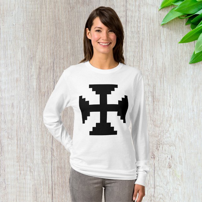 Pixel Art Black Cross Symbol  T-Shirt (Creator Uploaded)