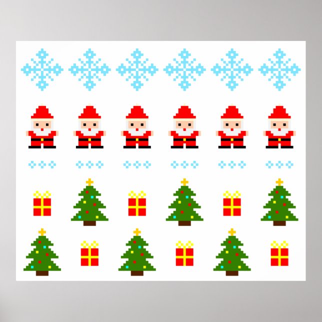 Pixel Art Christmas Poster (Front)