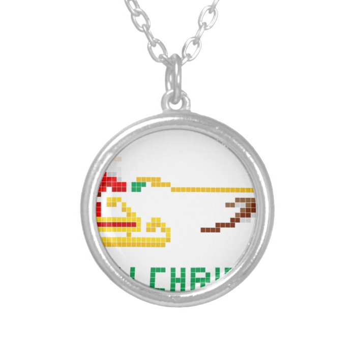 Pixel art Christmas Santa and Sled Jewelry