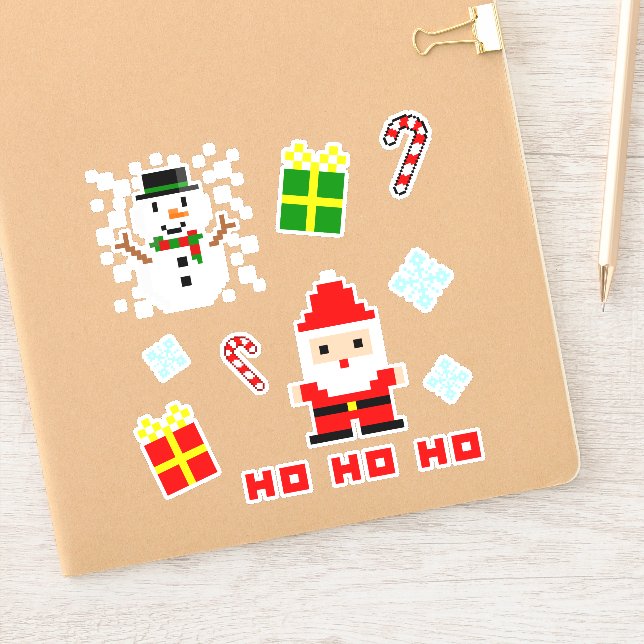 Pixel Art Christmas Set Sticker