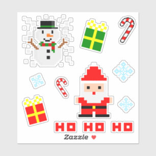 Pixel Art Christmas Set Sticker