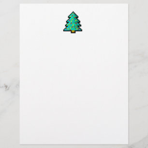 Pixel art Christmas tree green with decorations