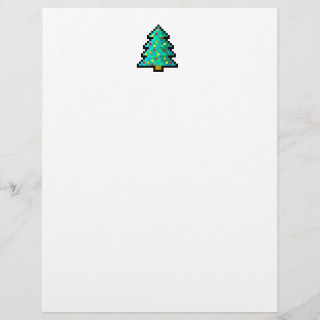Pixel art Christmas tree green with decorations (Front)