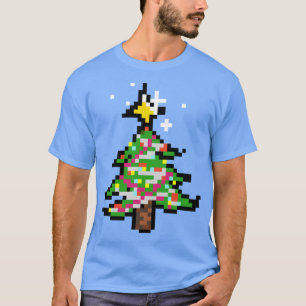 Pixel Art Christmas Tree Oversized T-Shirt