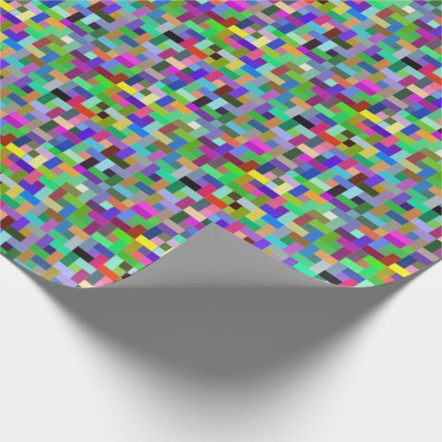 Pixel Art Colorful Squares Wrapping Paper