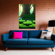 Pixel art, cool green forest | AI Art