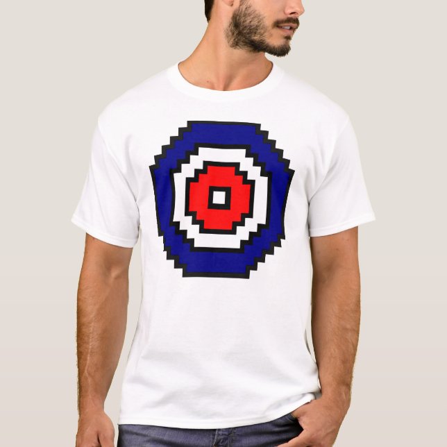 Pixel Art Curling Target T-Shirt (Front)
