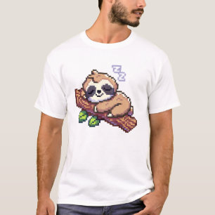 Pixel art  Cute sloth design T-Shirt