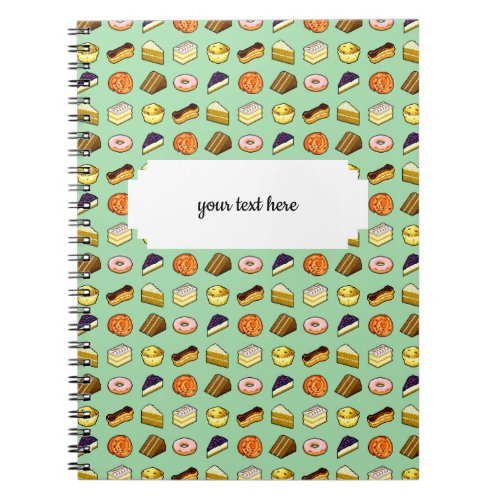 Pixel Art Delicious Cakes Pattiserie Pattern Notebook