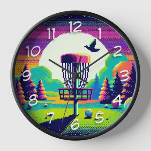 Pixel Art Disc Golf Course Clock
